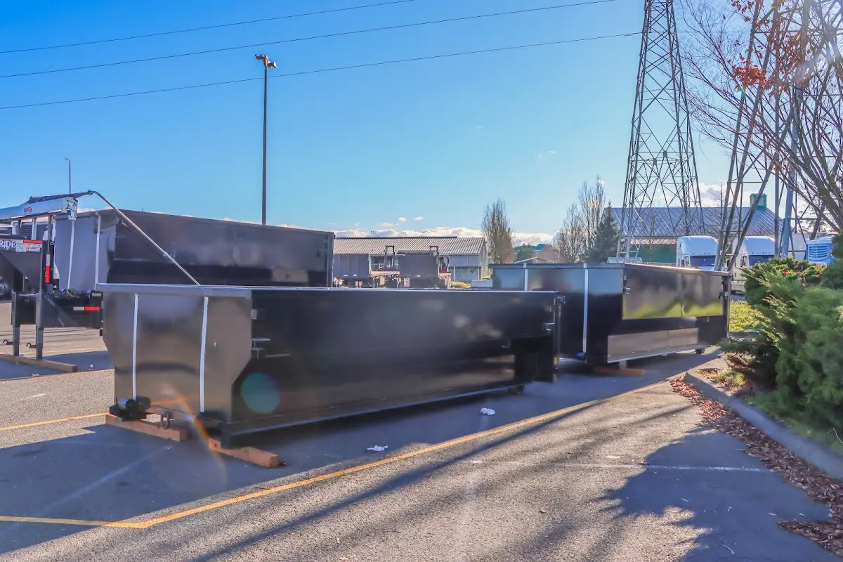 Roll-off dumpster ready for waste disposal at job site for Roll Off Dumpster Rental in Papillion